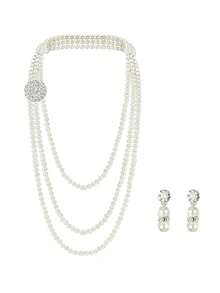 D EXCEED 2/3pcs 1920s Tea Party, Dancing, Hen Party, Pearl Necklace & Bracelet Set, Great Gatsby Theme, Easter, Royal Ascot, Mother's Day Gift - Pearl Necklace and Three Row Pearl Bracelet Combination - View 40