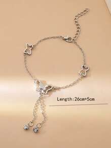 1pc Minimalist Elegant Butterfly Tassel Fashion Anklet, Versatile For Women Holiday And Everyday Wear