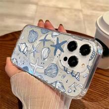 Ocean-Themed Mobile Phone Case, Decorated With Seashells And Starfish Design, Suitable For IPhone 16, 15, 14, 13, 12 And 11 Pro Models, Made Of TPU Material, And Provides Shockproof Protection. Perfect For Beach Lovers, Family, Friends, Children, Birthdays, Summer, Holidays, Boyfriends, Girlfriends, And Valentine's Day Gifts