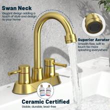 Wasser in drehenden hähnen 2, wasser im goldenen bad, wasser in der mitte, wasser in der wanne mit 3 löchern