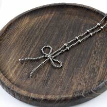 Bohemien Vintage Stil Kunstperlen Schleife Halskette Westlicher Schmuck - Für Frauen Cowgirl, perfekt für den Alltag und als Geschenk