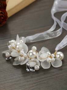 4 peças/2 peças/1 peça Conjunto de Tiara de Pérola de Liga Elegante para Meninas, Conjunto de 2 Peças de Tiara de Pérola e Pulseira de Pérola para Dama de Honra, Conjunto de Vestido de Flor de Fada para Meninas, Adequado para Apresentações, Festas, Fotografia e Danças, Tornando-o um presente ideal para meninas