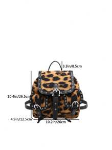 Stylish Leopard Print Women's Backpack - Lightweight Daypack With Adjustable Straps, Pink & Black Animal Pattern Design For Travel, Work, And Casual Use, Travel Backpack | Stylish Handbag | Bag, Backpack For Travel