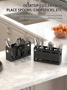 1 Piece, 3 Compartments Cutlery Box, Large Capacity Silverware Rack, Multi-Purpose Cutlery Rack, Cutlery Box, Fork, Spoon, Knife, Fashionable Cutlery Rack, Kitchen Organizer