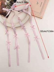 2pcs Elegant Bow Ribbon Hair Clips, Y2K Ballet Ribbon Hairpins, Sophisticated Lady Accessories Suitable For Any Occasion