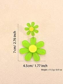 1 Pair Europe&America Brand Personalized 3D Shiny Acrylic Flower Earrings For Women