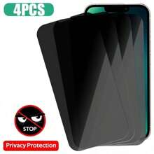 4Pcs Full Coverage Anti-Spy Screen Protector For IPhone 16 15 14 Pro Max 11 12 13 Pro Mini X XR XS Max Glass