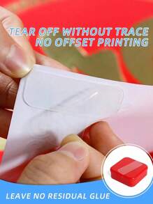 300pcs Multi-Purpose Double-Sided Tape, Transparent Removable Waterproof Hanging Strips (60pcs/Box), Suitable For Hanging Decorations, Couplets, Tapes, Clear Tapes, Photos And Clocks. Multi-Purpose Mini Double-Sided Tape, Waterproof Removable Chinese New Year Couplet Tape, Reusable Transparent Tape