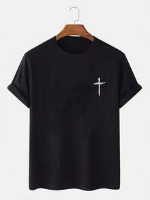 Men's Printed Wrap T-Shirt - White - View 3