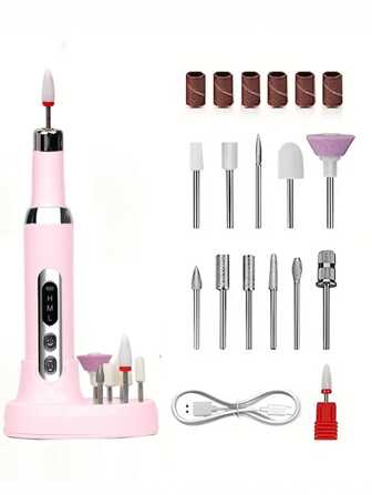 专业美甲打磨机 无绳电动修甲剪 适用于指甲修复 专为美甲沙龙卸甲设计 500mAh