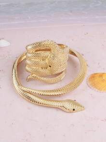 Set de 3/2/1 conjunto de joyas con diseño exagerado de serpiente, accesorio de lujo y estilo único, adecuado para uso diario - Conjunto de joyas de serpiente - Ver 17