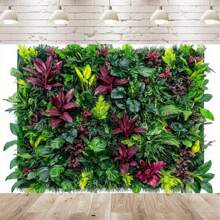 1 panou de fundal pentru panouri de perete verzi artificiale - design vibrant cu frunze tropicale, nu necesită electricitate pentru utilizare în interior/exterior, perfect pentru streaming live, petreceri, zile de naștere, nunți, decor pentru cameră și grădină, panouri decorative de perete, model 2D plat, nu multistrat sau model real.