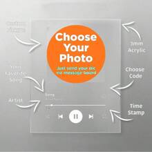 1pc Personalized Customized Wedding Transparent Acrylic Music Player Glass Personal Custom Couple Acrylic Anniversary Photo Album Plaque,Lover Gift.