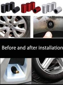 Tire Valve Stem Caps-4/2 Packs, Anodized Aluminum Tire Valve Cap Set, Corrosion Resistant, Universal Stem Covers For Cars Trucks Motorcycles SUVs And Bikes