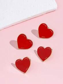 1pc Heart Give Power Letter Brooch Enamel Badge Jewelry Gift Zinc Alloy Gold Plated