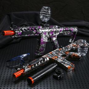 Exclusive Metallic Finish M4 Electric Ball Blaster Toy Gun - High-Speed, Rechargeable With Glasses - Perfect Outdoor Toy Gift For Birthday And Parties (Bullets Excluded)
