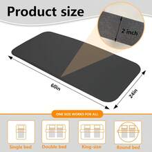 40D High Density Sagging Mattress Support Under Mattress Support Pad To Fix Sinking Beds Foam Insert Pad For Sagging Bed Repair And Boards Hardener Foam Cushion For Firming Pad 60"X24"X2" - Black - View 3