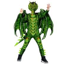 Morph Costumes Unleash Adventure With Our Kids Dragon Costume Set - Complete Fancy Dress With Jumpsuit, Mask & Wings For Halloween Fun - Green - View 5