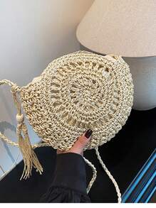 Bolso bandolera tejido, minimalista, de moda casual y elegante, un accesorio versátil y chic ideal para vacaciones