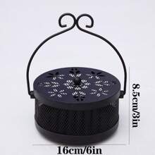 1 pièce poêle métallique style vintage avec moustiquaire - brûleur d'encens portable en fer pour décoration intérieure et extérieure, boîte avec couvercle, plateau ignifuge multifonction créatif pour la maison, décoration de chambre, décoration de cuisine