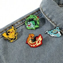 pokemon 1 Stück Pokemon Pikachu Charizard witzige Cartoon kreative Brosche Metall Abzeichen Kleidung Accessoire Tasche Accessoire, geeignet für den täglichen Gebrauch und als Geschenk für Freunde.