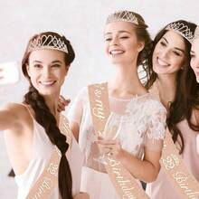 2pcs/Set Birthday Sash And Tiara For Women Including Birthday Crown,It's My Birthday 11th 12th 13th 14th 15th 16th 17th 18th 19th 20th 21th 22th 23th 24th 25th 26th 29th 30th Birthday Sash Ribbon Fabulous Candles And Cake Topper, Birthday Women Gifts For Happy Birthday Party Favor Supplies For Rose Gold Party Accessories