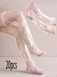 40个/20个/10个/1个一次性足膜，腿膜带脚套和腿套，高透明防水保湿腿部护理套 - 彩色 - 查看 15