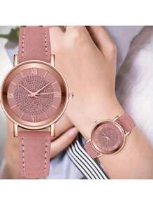 7pcs/Set Women Watches Set Quartz One Week Watch Combination For Women Clock Pu Leather Wristwatch Ladies Casual Watch Sets Festival Gift