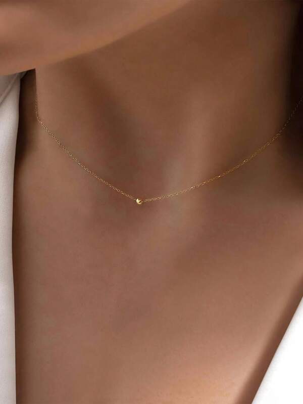 Nooxian 1 buc colier cu pandantiv din oțel inoxidabil pentru femei, accesoriu simplu și versatil de purtare zilnică, cadou