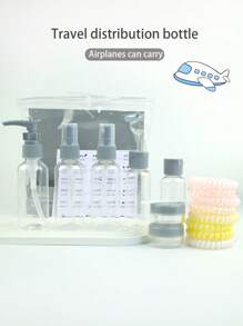 12pcs/10pcs/7pcs Travel Bottle Set, Used For Toiletries, Leak Proof Refillable Container, Essential Travel Accessory, Back To School Season