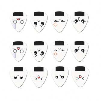 Set de 12 púas de guitarra, opciones de grosor: 0,46 mm / 0,71 mm / 1,0 mm, tema colorido, púas de ukelele, diseño alegre, regalo para amantes de la música