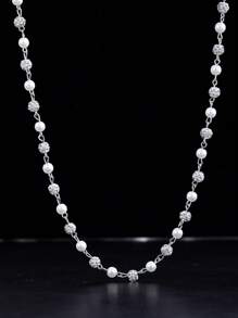 1 pièce Collier à strass et perles de style punk simple et , à porter au quotidien ou à offrir à des amis lors d'occasions spéciales