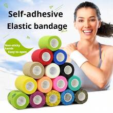 24 片装彩虹色自粘绷带，透气弹性无纺布胶带，适用于运动、手腕、脚踝绷带，2 英寸 X 5 码健身房配件健身房绷带运动胶带 - 彩色 - 查看 2