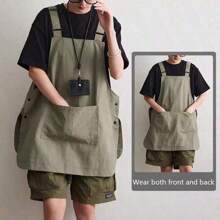 1pc Workwear Apron, Water-Resistant Men's And Women's Cover Up, Kitchen, Home Use, Coffee Shop, Work Clothes