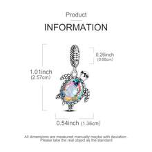 925 纯银海龟吊坠适合原装手链项链，海洋保护珠宝礼物（旅行） - 銀色 - 查看 5