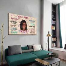 Vintage African American Wall Art - Christian Gifts For Women, African Americans, - Inspiration Black Art - Spiritual Scripture Christian Wall Decor- Magic Poster - Bible Verse Wall Art