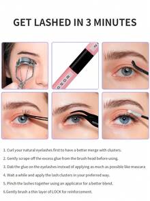 1pc Eyelash Bonding And Sealing Waterproof Cluster Eyelash Glue 6ml, For Eyelash Extension Long Lasting 72 Hours Strong Fixation Personal Eyelash Glue, Suitable For Self-Use At Home Black Cluster Eyelash Glue + Transparent Eyelash Seal 2 In 1 Home Eyelash Cluster DIY Eyelash Kit - Black - View 7
