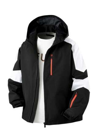 Men's Outdoor Softshell Jacket Sports Casual Windbreaker, Colorblock Design