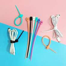 5pcs/10pcs Colorful Silicone Cable Tie Doll Decoration Cords, Random Color