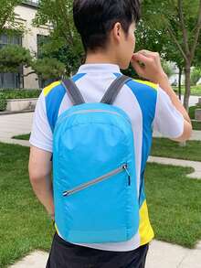 1pc Lightweight Foldable Backpack, Portable Storage Backpack, Breathable Quick-Dry Bookbag - Multicolor - View 7