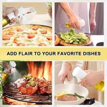 1 pezzo di spruzzatore di olio ergonomico per cucina - in plastica durevole, design rettangolare con corpo nero e trasparente, ideale per insalata, frittura, cottura e griglia, dispenser di olio, articoli essenziali per la cottura | Cucina moderna (colore casuale)