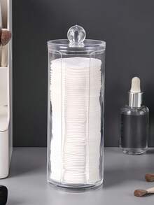 1 件塑料化妆面垫收纳盒，简约透明多功能收纳盒，适合家庭、节日礼物、圣诞礼物、假日海滩、浴室收纳、卧室收纳，大容量