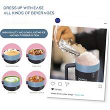 Owa Laa Dark Blue Water Bottle  40 OZ,1185ML, With Straw,Heat Preservation Time More Than 24 Hours, Cold And Hot Water Can Be Insulated, Can Make Coffee, Frozen Drinks, Beautiful Appearance, Exquisite Workmanship, Suitable For Camping, Work, Indoor And Outdoor Use. - Dusty Blue - View 7