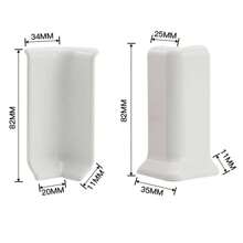 Bloques de esquina para rodapié de 82 mm de altura con adhesivo en el interior y el exterior, conectores de moldura de base de pared