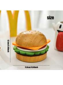 1pc Cute Resin Hamburger Shaped Heat Insulation Pad, 4 Styles Felt Cup Coasters, Multifunctional Decor Item Suitable For Home Desktop, Can Be Given As Small Surprise Gift For Friends