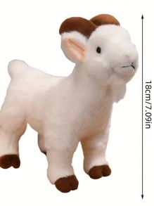 1 pezzo Bambola in peluche a simulazione di capra, pupazzo di pecora imbottito carino, regalo di animale per ragazze