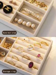 36 de tave pentru bijuterii din catifea, organizator de bijuterii de mare capacitate cu compartimente separate, suport de afișare stivuibil pentru cercei, coliere, brățări, inele, agrafe de păr, bentițe de păr etc. Organizator de depozitare pentru femei, articole esențiale de călătorie, cadou pentru tată