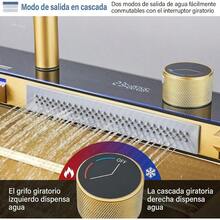 Tarjas Para Cocina Acero Inoxidable Oro cepillado, 75 * * 21cm Fregadero de Cocina coníble Grifo y Accesorios, Fregaderos De Cocina con Dispensador para Baño, Cocina, Bar - 75*46 Oro Cepillado - Ver 6