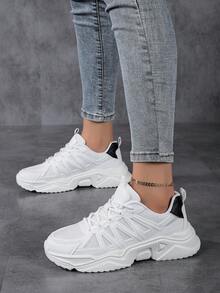 Women's Fashion Versatile Retro Patchwork Contrast Color Comfortable Casual Sports Shoes, Lightweight Breathable Fitness Sneakers, Non-Slip Durable Outdoor Running Shoes, Street Skateboard Shoes, Comfortable Versatile Women Shoes