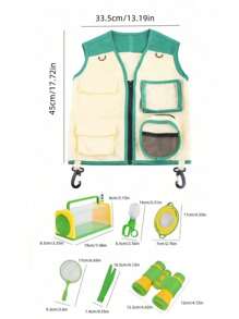 Gilet per l'avventura all'aperto, per bambini e ragazzi, con strumento per catturare gli insetti, con cappello, traspirante e confortevole, con lente di ingrandimento, ideale per esplorare la natura, adatto per attività all'aperto, weekend e vacanze con la famiglia, regali per il ritorno a scuola